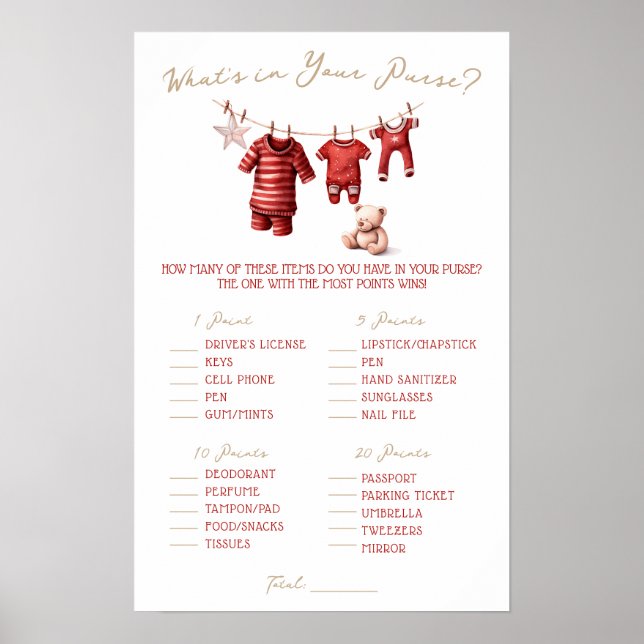 A Merry Little Baby Shower Baby Shower Game Poster (Vorne)