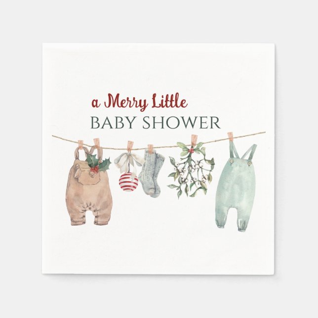 A Merry Little Baby Shower Christmas Clothes Serviette (Vorderseite)