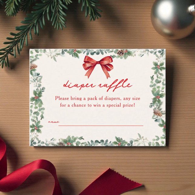 A Merry Little Baby Shower Christmas Diaper Raffle Begleitkarte (Von Creator hochgeladen)