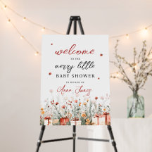 A Merry Little Baby Shower Christmas Welcome sign