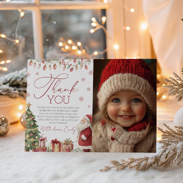 A Merry Little Birthday Photo Thank You Einladung (Von Creator hochgeladen)