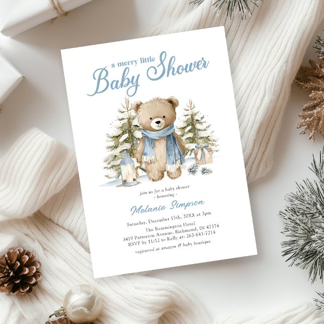 A Merry Little Christmas Baby Shower Einladung (Von Creator hochgeladen)