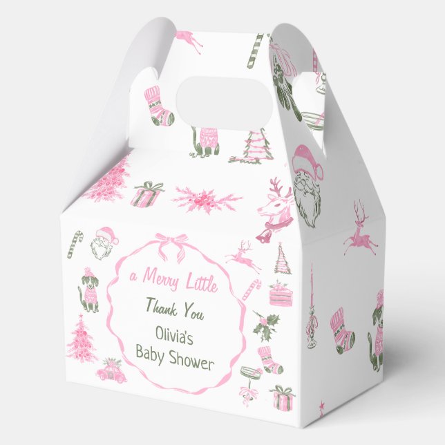 A Merry Little Christmas Baby Shower Favor Boxes Geschenkschachtel (Vorderseite)
