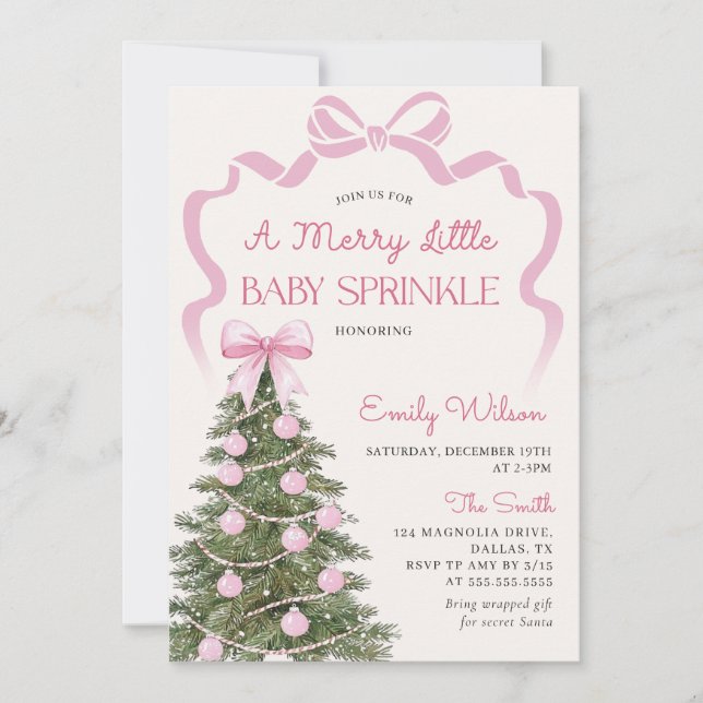 A Merry Little Christmas Baby Shower Invitation Einladung (Vorderseite)