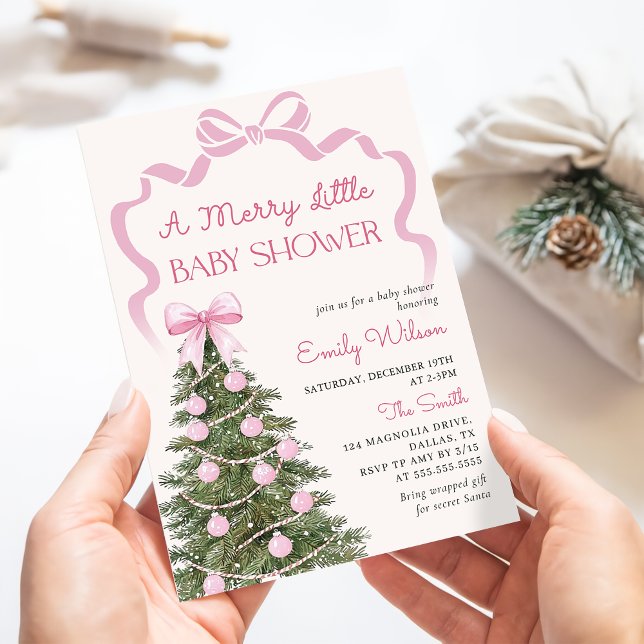 A Merry Little Christmas Baby Shower Invitation Einladung (Von Creator hochgeladen)