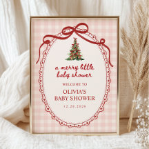 A Merry Little Christmas Baby Shower Welcome Sign