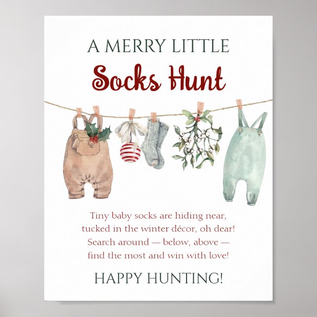 A Merry Little Christmas Clothes Socks Hunt Poster (Vorne)