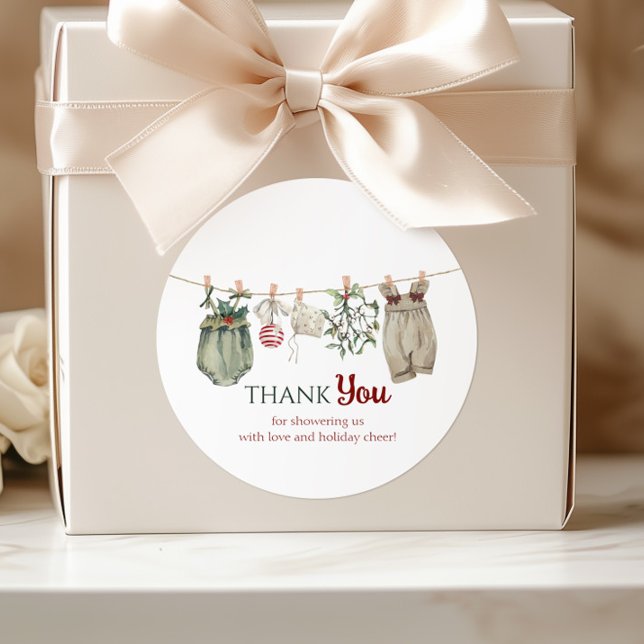 A Merry Little Girl Christmas Clothes Thank You Runder Aufkleber (Von Creator hochgeladen)