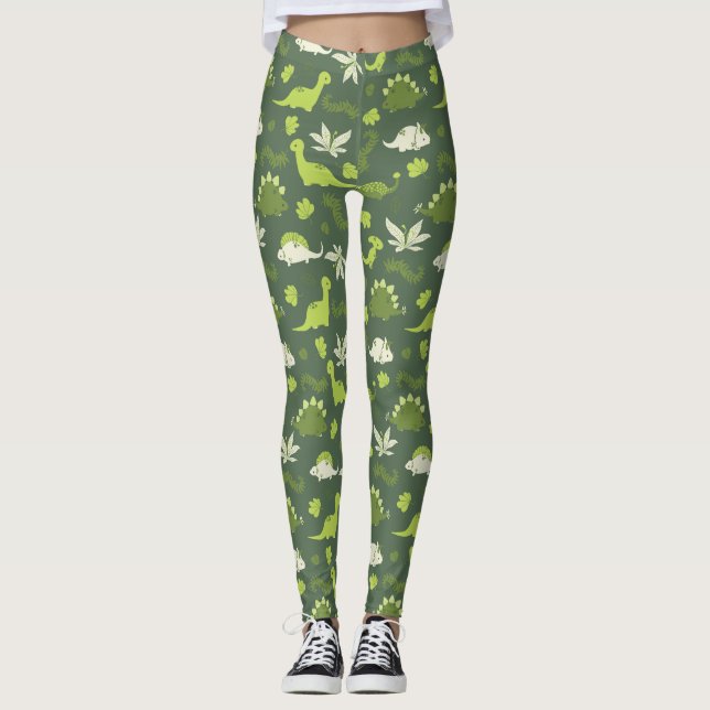 A mit Dinosaurier-Leggings Leggings (Vorderseite)