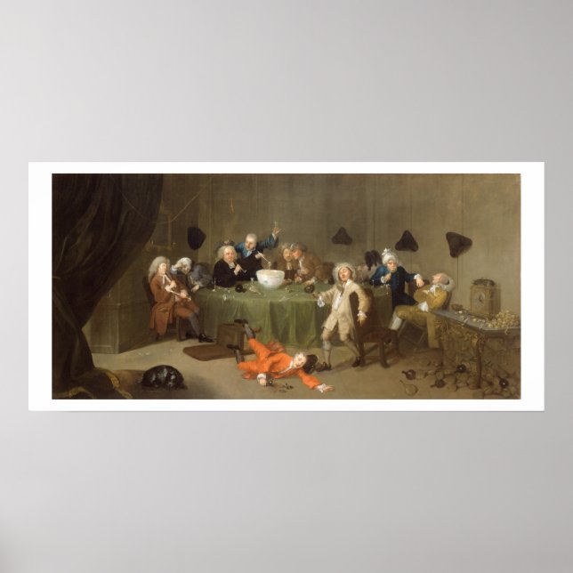 A Mitternacht Modern Conversation, c.1732 (Öl auf  Poster (Vorne)