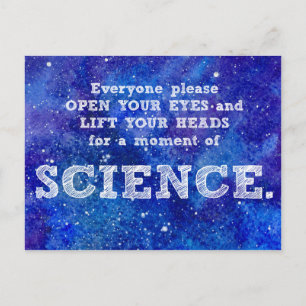 A Moment of SCIENCE protest postcard Postkarte