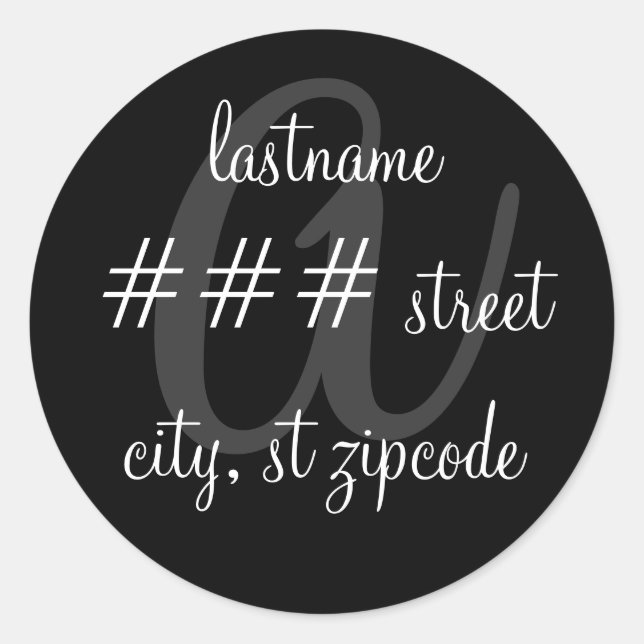 "a" Monogramm-Rücksendekennzeichen Runder Aufkleber (Vorderseite)