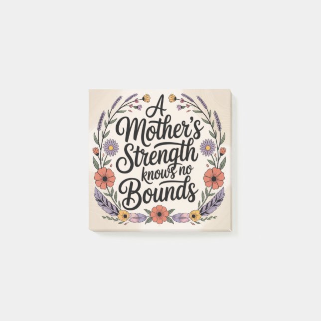 A Mother's Strength Knows No Bounds Post-it Klebezettel (Vorderseite)