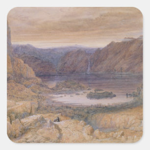 A Mountain Lake, Norwegen, c.1827 Quadratischer Aufkleber