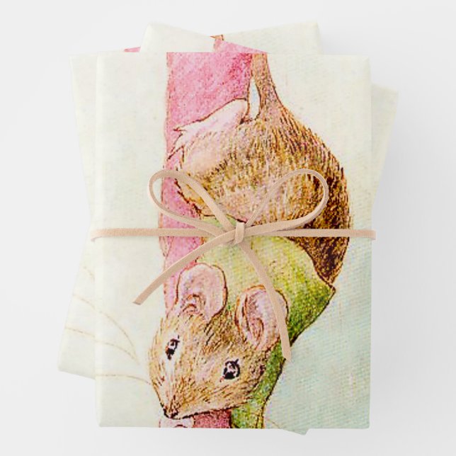 “A Mouse Ran Down the Bell Rope” by Beatrix Potter Geschenkpapier Set (Beispiel)