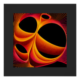 A Much Manipulated Mandelbrot Fractal Square Poster