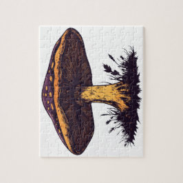 A mushroom illustration vibrant artwork. puzzle