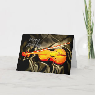 A musical birthday card with a violin karte