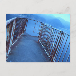 A mysterious and blue-gray and desolate seaside postkarte