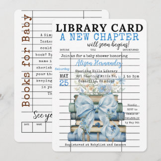 A New Chapter Baby Shower BOY Invitation Einladung