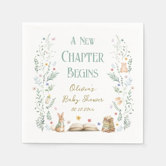 A New Chapter Baby Shower Serviette (Vorderseite)