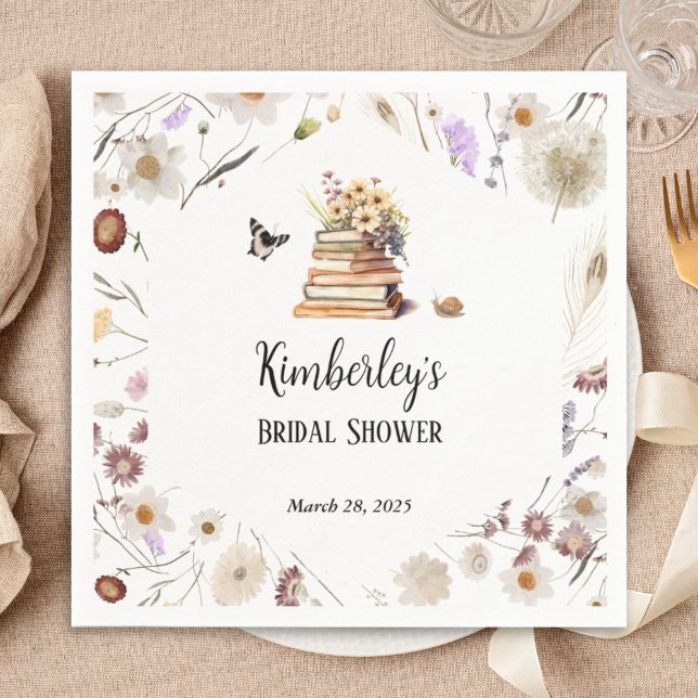 A New Chapter Baby Shower Storybook Wildflower Serviette (Von Creator hochgeladen)