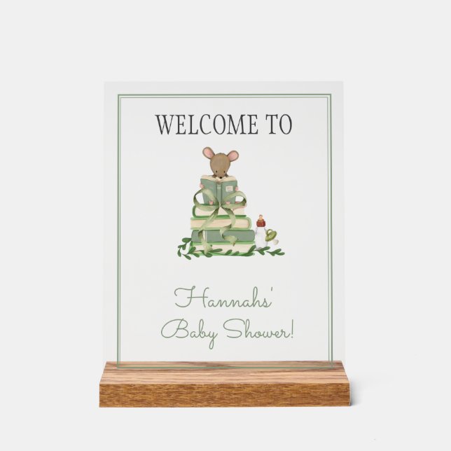 A New Chapter Baby Shower Welcome Acrylschild (Vorderseite)