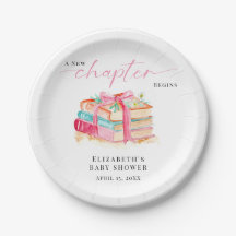 A New Chapter Begins Baby Shower Watercolor Books