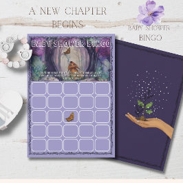 A New Chapter Begins Bingo game Baby Shower Card Einladung