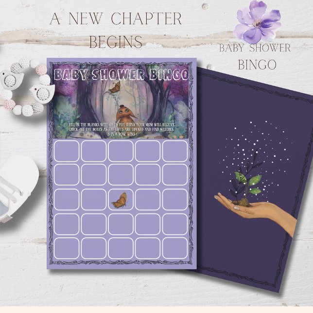 A New Chapter Begins Bingo game Baby Shower Card Einladung (A New Chapter Begins Bingo game Baby Shower Invitation)