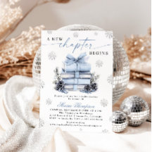 A New Chapter Begins Blue Bow Winter Baby Shower