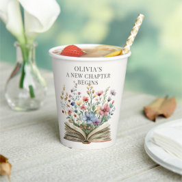 A New Chapter Begins Book Baby Shower Pappbecher