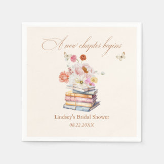 A New Chapter Begins Bridal Shower Floral  Serviette