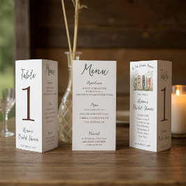 A New Chapter Begins! Bridal Shower Menu Trifold