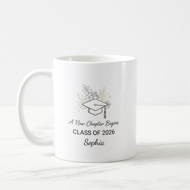 A New Chapter Begins Class of 2026 Personalized Kaffeetasse (Links)