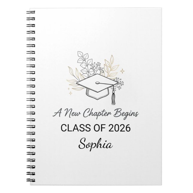 A New Chapter Begins Class of 2026 Personalized Notizblock (Vorderseite)