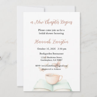 A New Chapter Begins Invitation, Bridal Shower Einladung