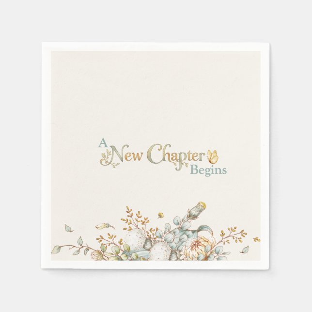 A New Chapter Begins Rustic Book Theme Baby Shower Serviette (Vorderseite)