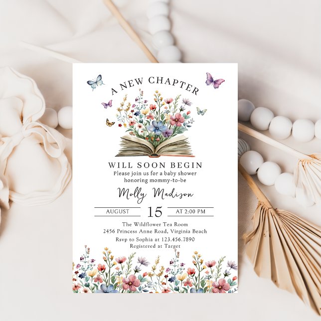 A New Chapter Begins Storybook Baby Shower Einladung (Von Creator hochgeladen)