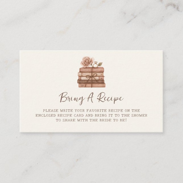 A New Chapter Bridal Shower Recipe Begleitkarte (Vorderseite)