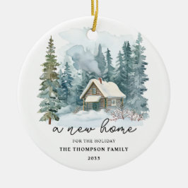 A New Home Winter Handwriting Calligraphy Moving Keramik Ornament