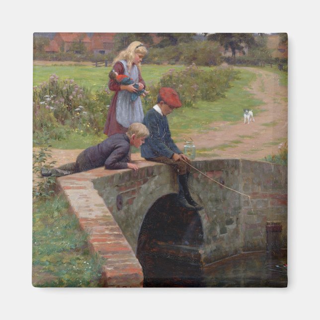 A Nibble, 1914 (Öl auf Platte) Magnet (Vorne)