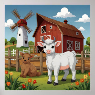 a niedliche Tiere DER LANDWIRTSCHAFT Poster