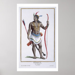 A Noble aus Virginia, 1780 (farbige Gravur) Poster