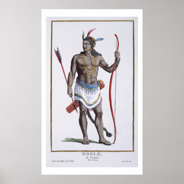 A Noble aus Virginia, 1780 (farbige Gravur) Poster (Vorne)