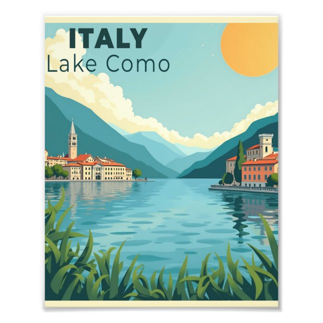 A Nostalgic Classic Travel Poster – Italy Lake Com (Vorne)