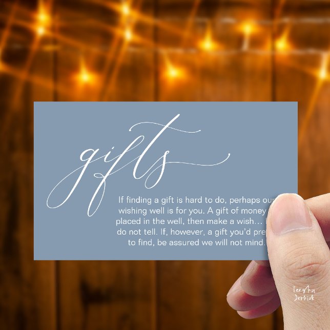 A Note On Gifts, Honeymoon Wish Wishing Well, Fund Begleitkarte (Honeymoon Fund Wishing Well, Wish, A Note On Gifts Enclosure Card in Dusty Blue)