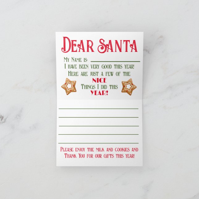 A Note to Santa!  Karte (Innenseite)