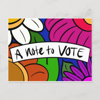 A Note to VOTE flowers Einladungspostkarte