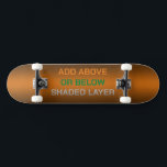 A oder B Schattenbereich Skateboard<br><div class="desc">Die orangefarbene Rückseite ist farblich ausgewählt,  sodass Sie die Farbe auswählen können. Kann über oder unter dem dunklen schattigen Bereich an den Seiten hinzufügen. Alle drei Textschichten entfernen.</div>